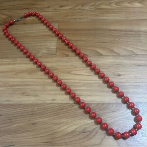 Vintage Elegant Red Beaded Necklace